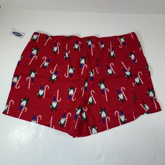 NWT Old Navy Flannel Boxer Pajama Shorts Sleep Lounge Red Elf Gnome Women XL - Picture 4 of 5